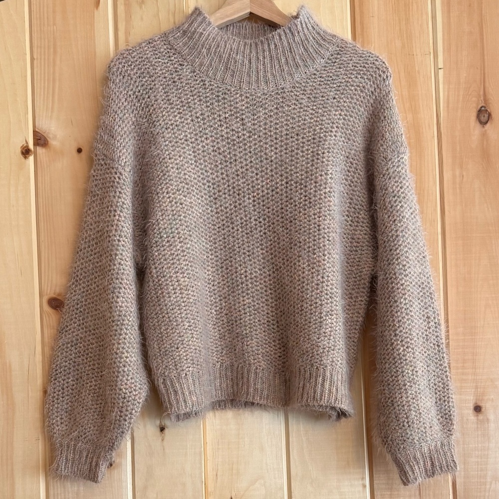 Joie Martika Muted Pastel Marled Knit Sweater - Alpaca Blend - Oversized XS